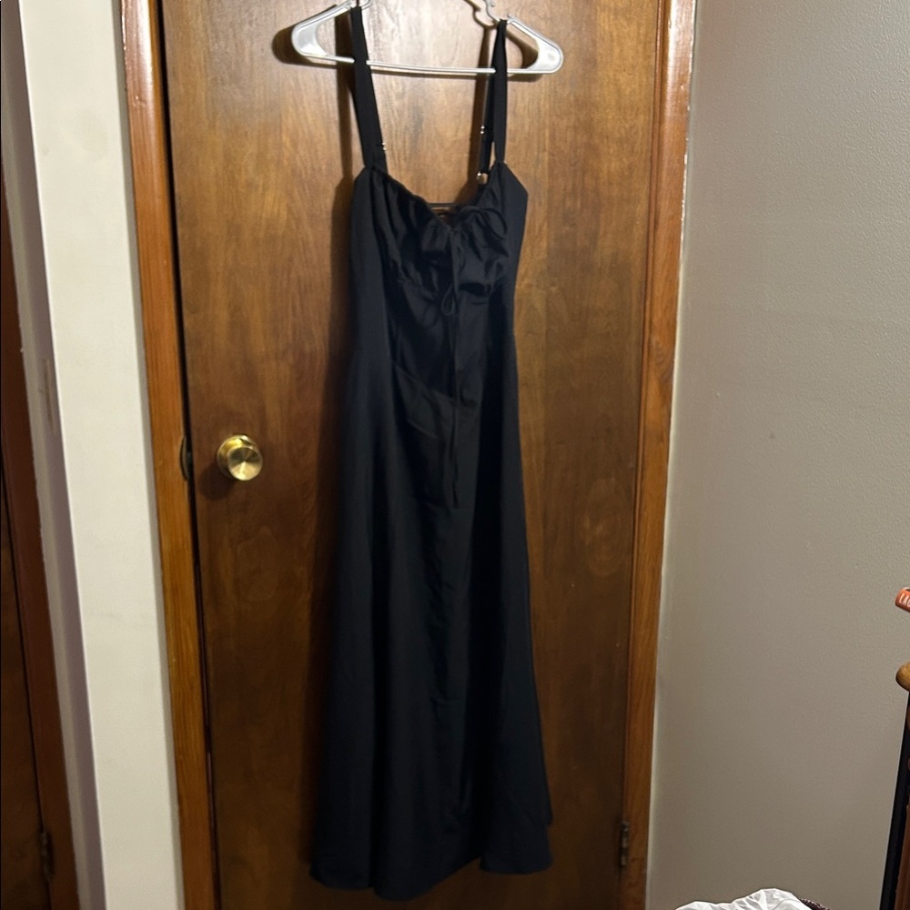 Marthea Chic Black Maxi Dress Corset Style